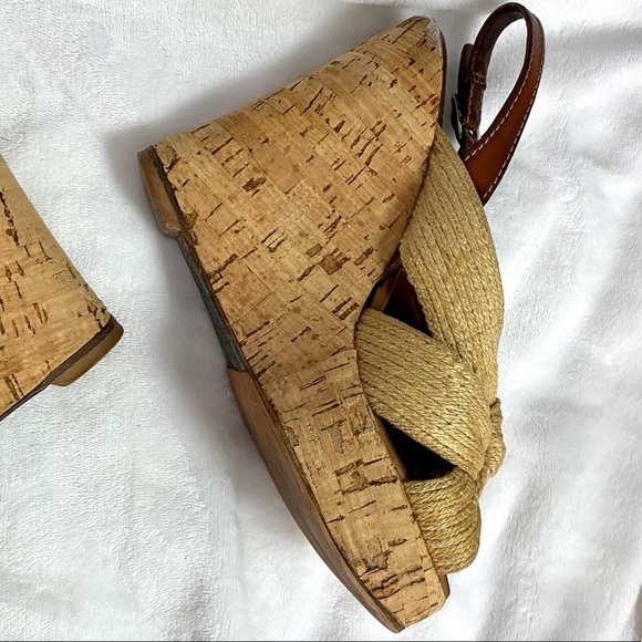 Dolce & Gabbana jute knot peep toe sling back wedges size 8.5 - Picture 6 of 16